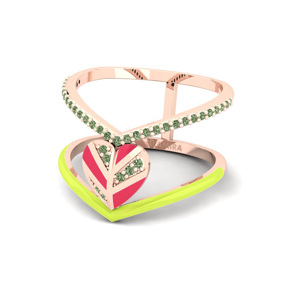 Grüner Diamant Ring Variegated