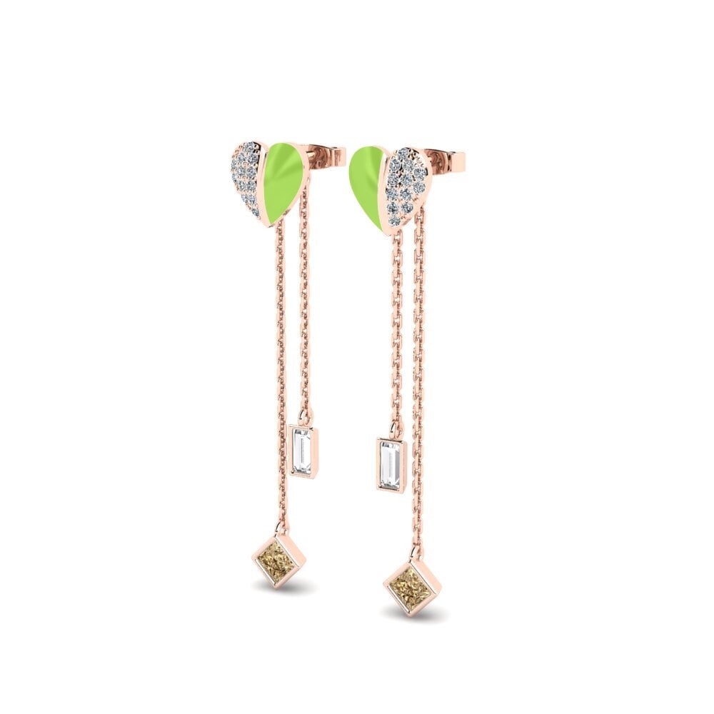 Diamante Marrón Pendiente de mujer Wisteria