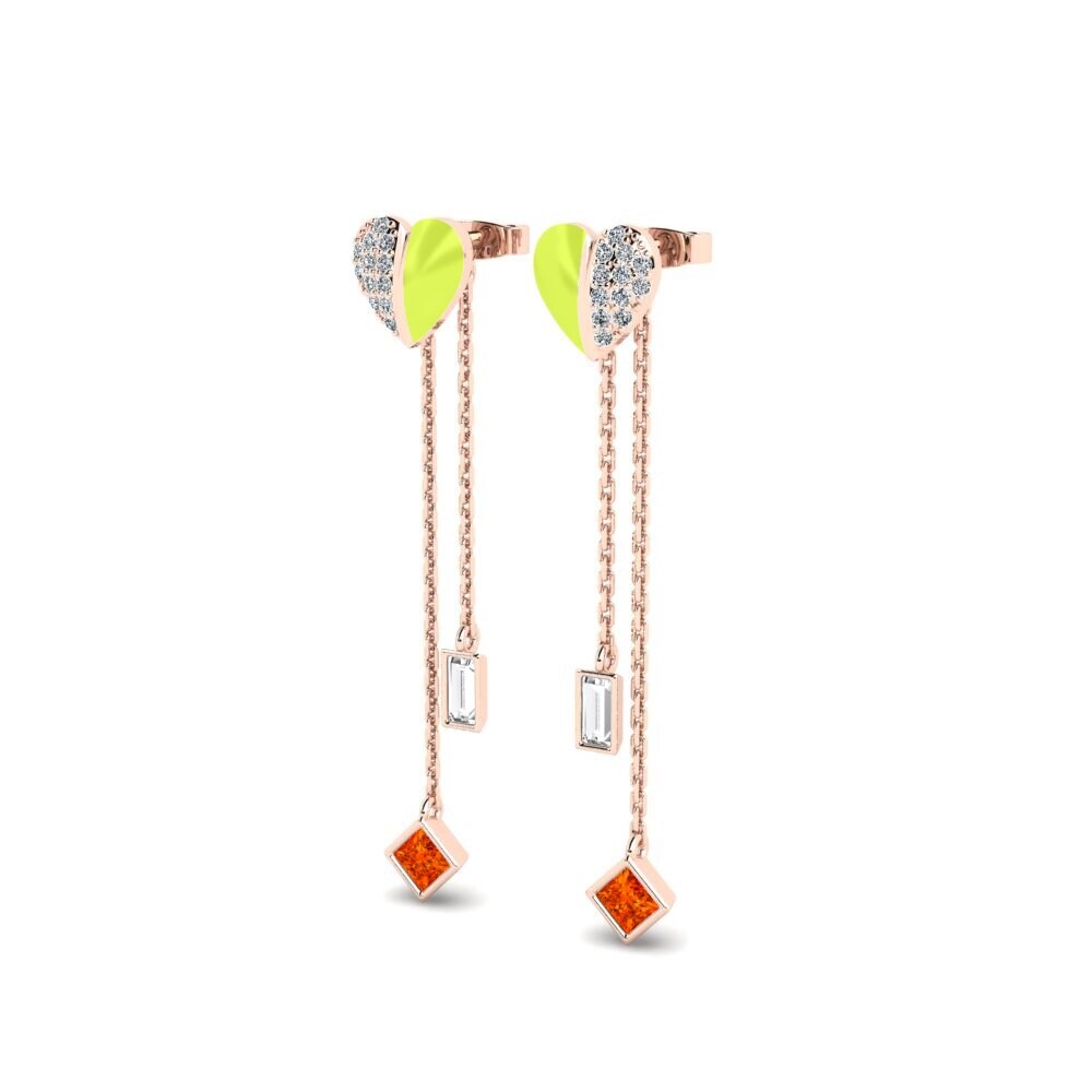 Orange Sapphire Women's Earring Wisteria