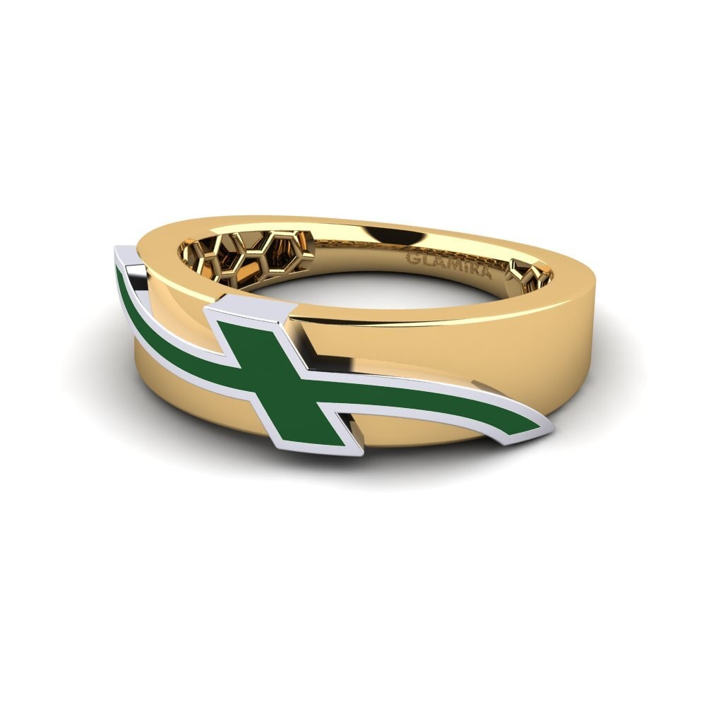 750 Gelb & Weißgold Ring Hunts