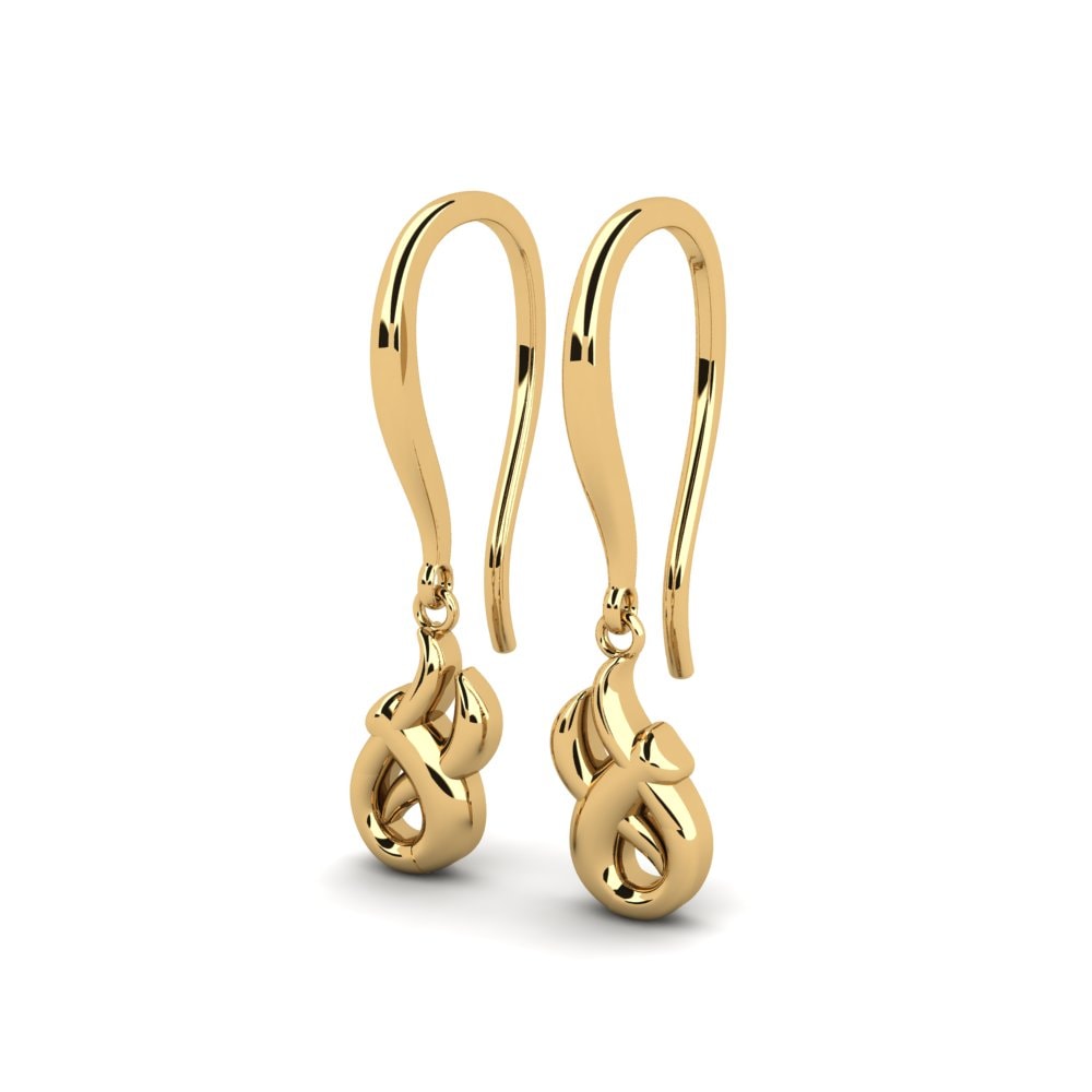 9k Oro Amarillo Pendientes Alishi