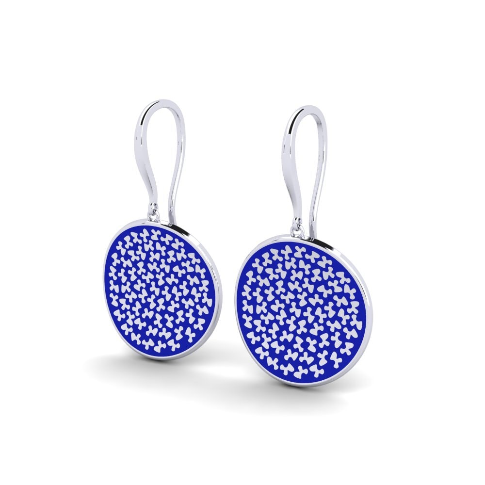 14k Oro Blanco Pendientes Beloved
