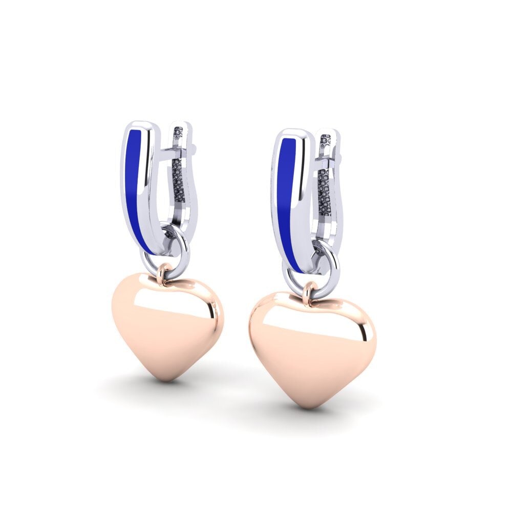 9k Oro Blanco / Rosa Pendientes Cancha