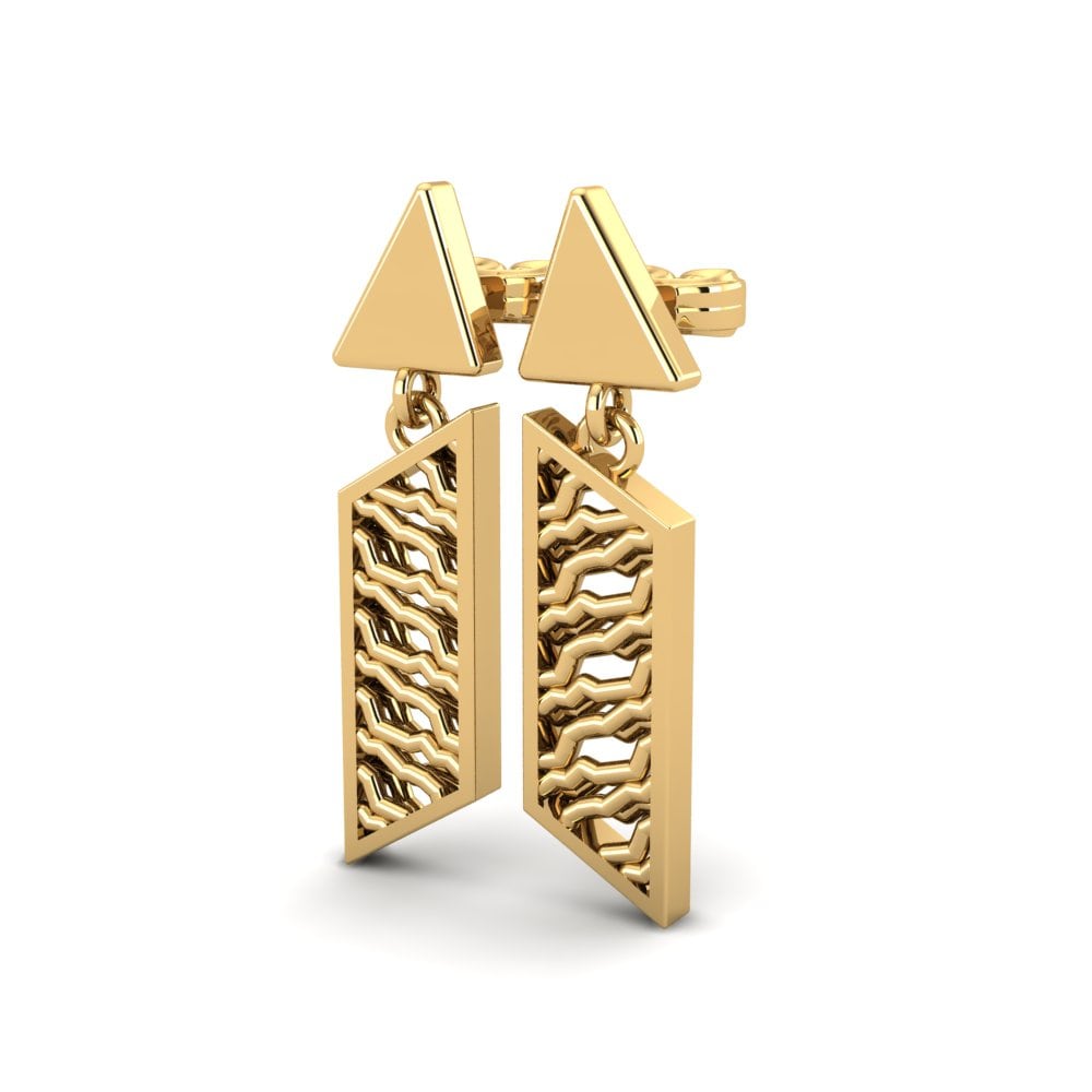 9k Oro Amarillo Pendientes Causer