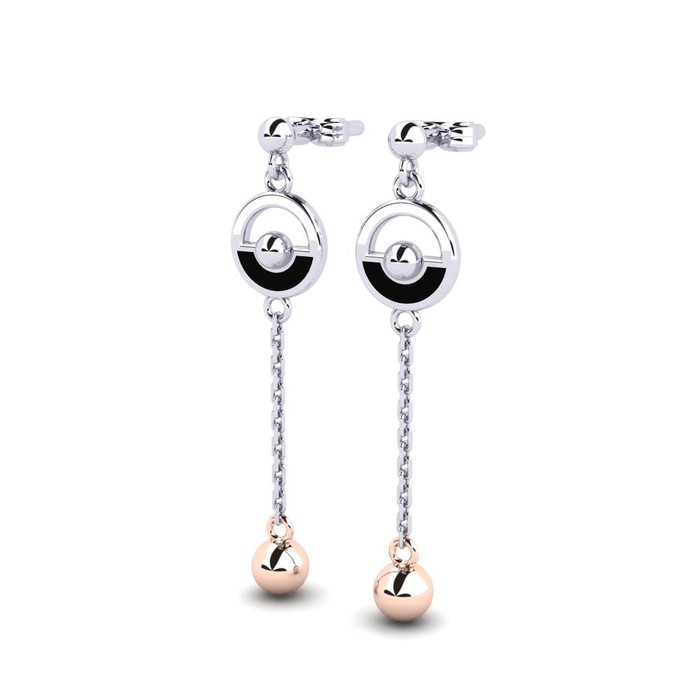 9k Oro Blanco / Rosa Pendientes Jeaeane