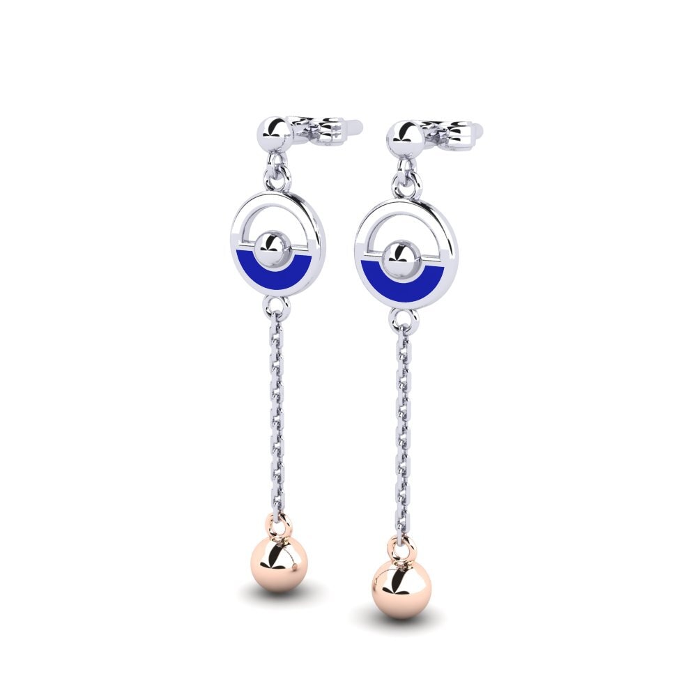 9k Oro Blanco / Rosa Pendientes Jeaeane