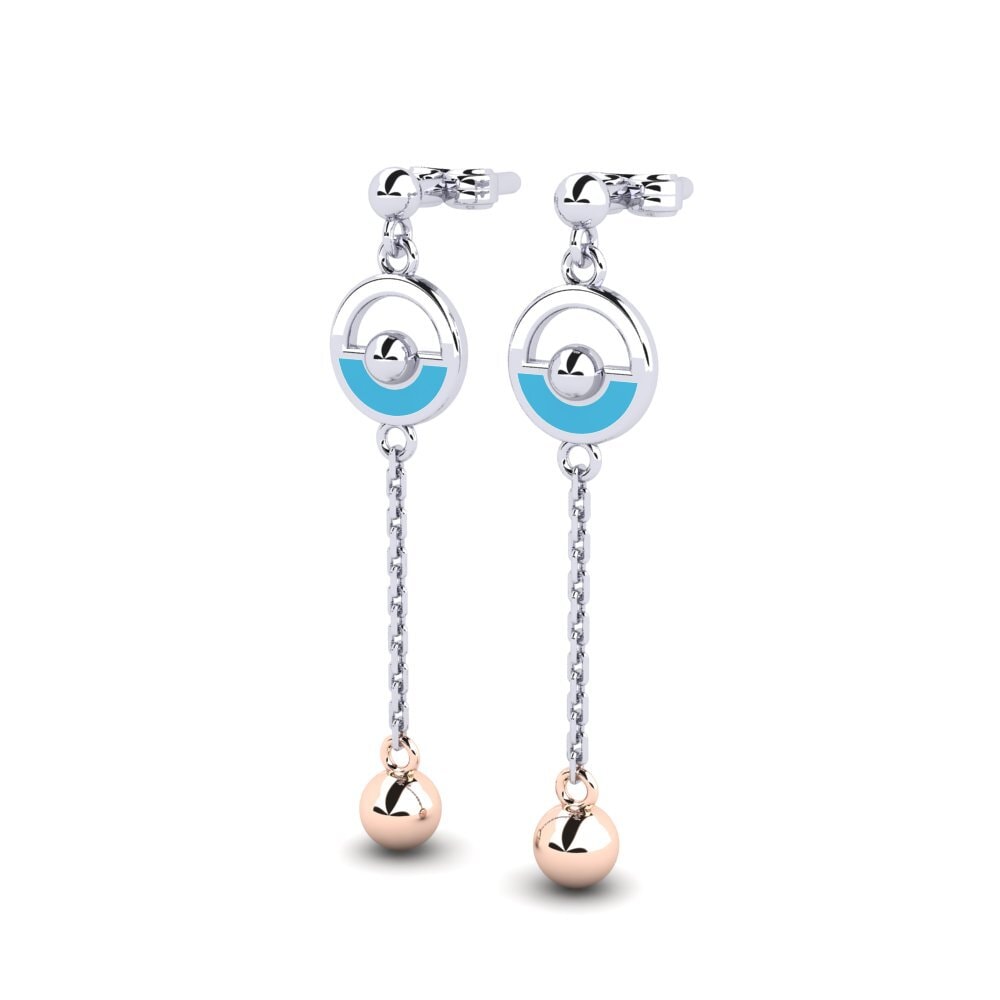 9k Oro Blanco / Rosa Pendientes Jeaeane