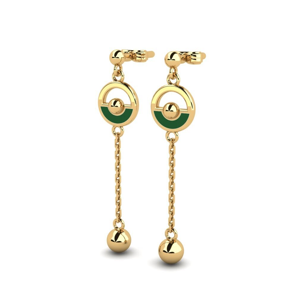 9k Oro Amarillo Pendientes Jeaeane