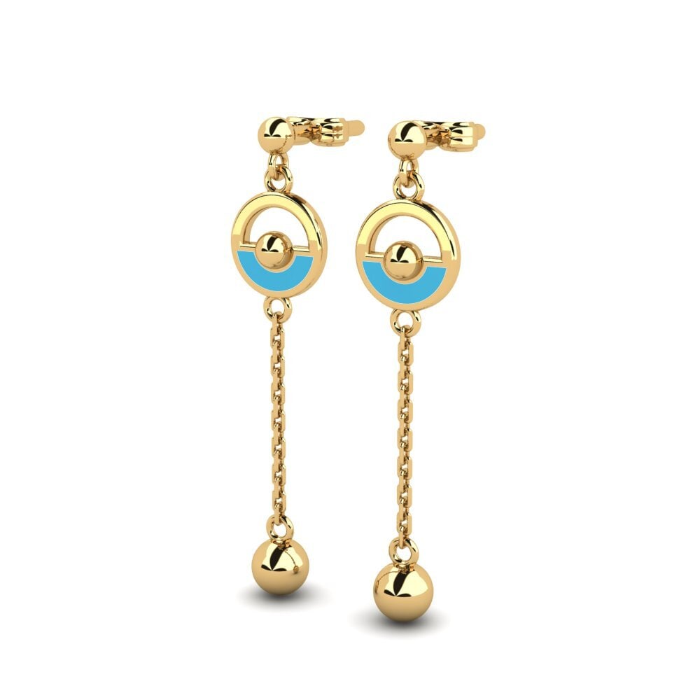 9k Oro Amarillo Pendientes Jeaeane