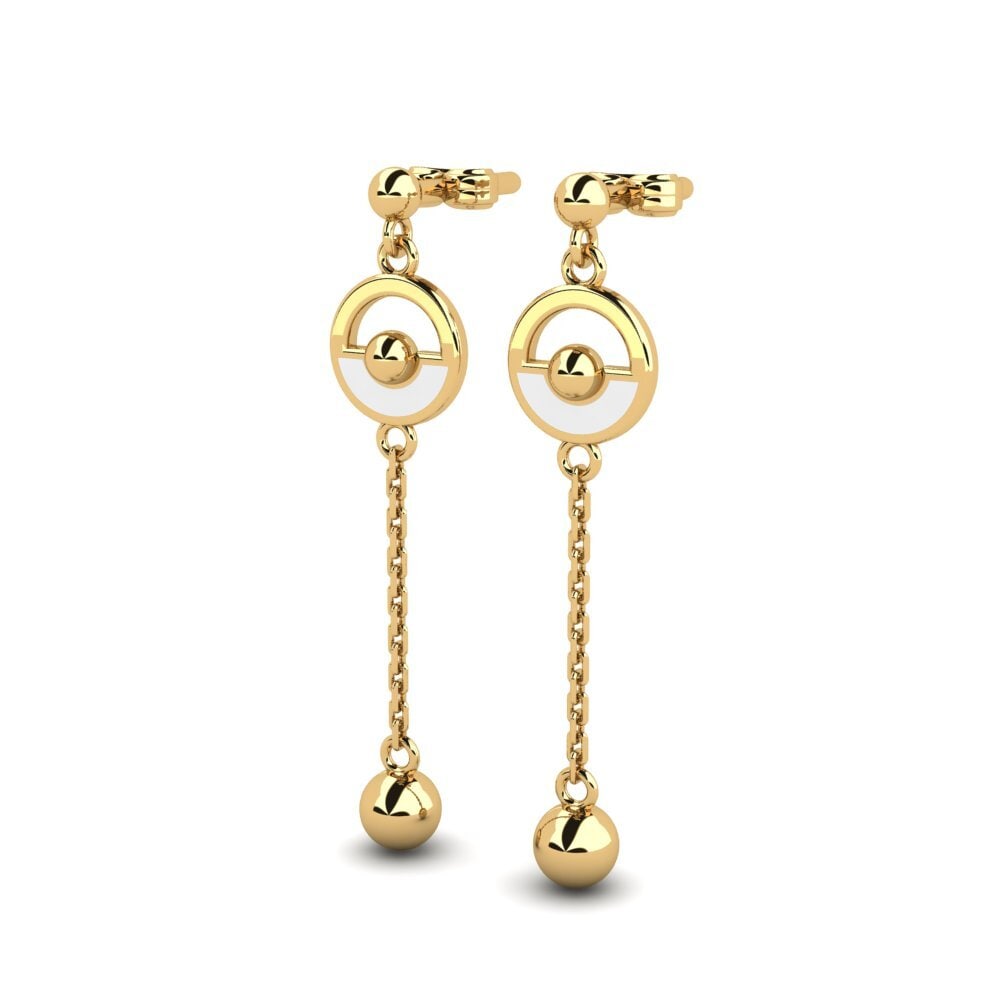 9k Oro Amarillo Pendientes Jeaeane