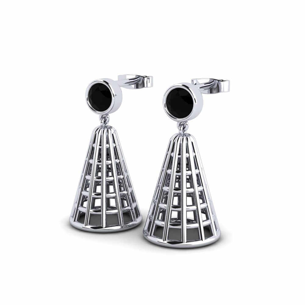 Diamante Negro Pendiente de mujer Ahpob