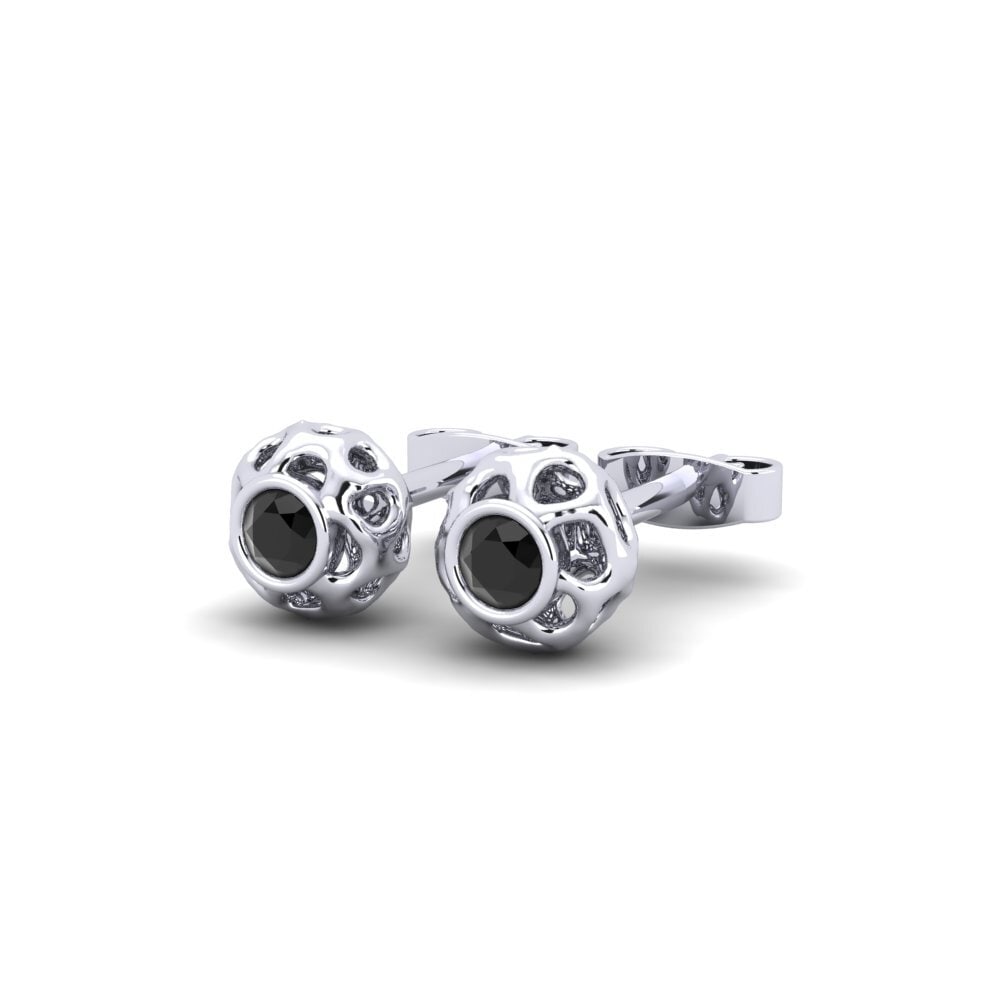 Argento 925 Diamante Nero Orecchino da donna Eriotaro
