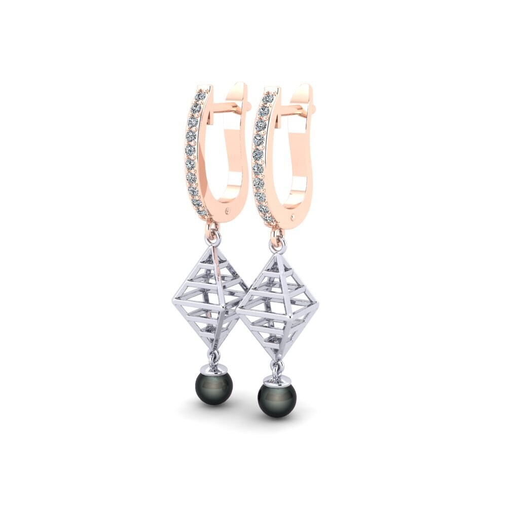 14ct Rose / White Gold Women's Earring Hasnain