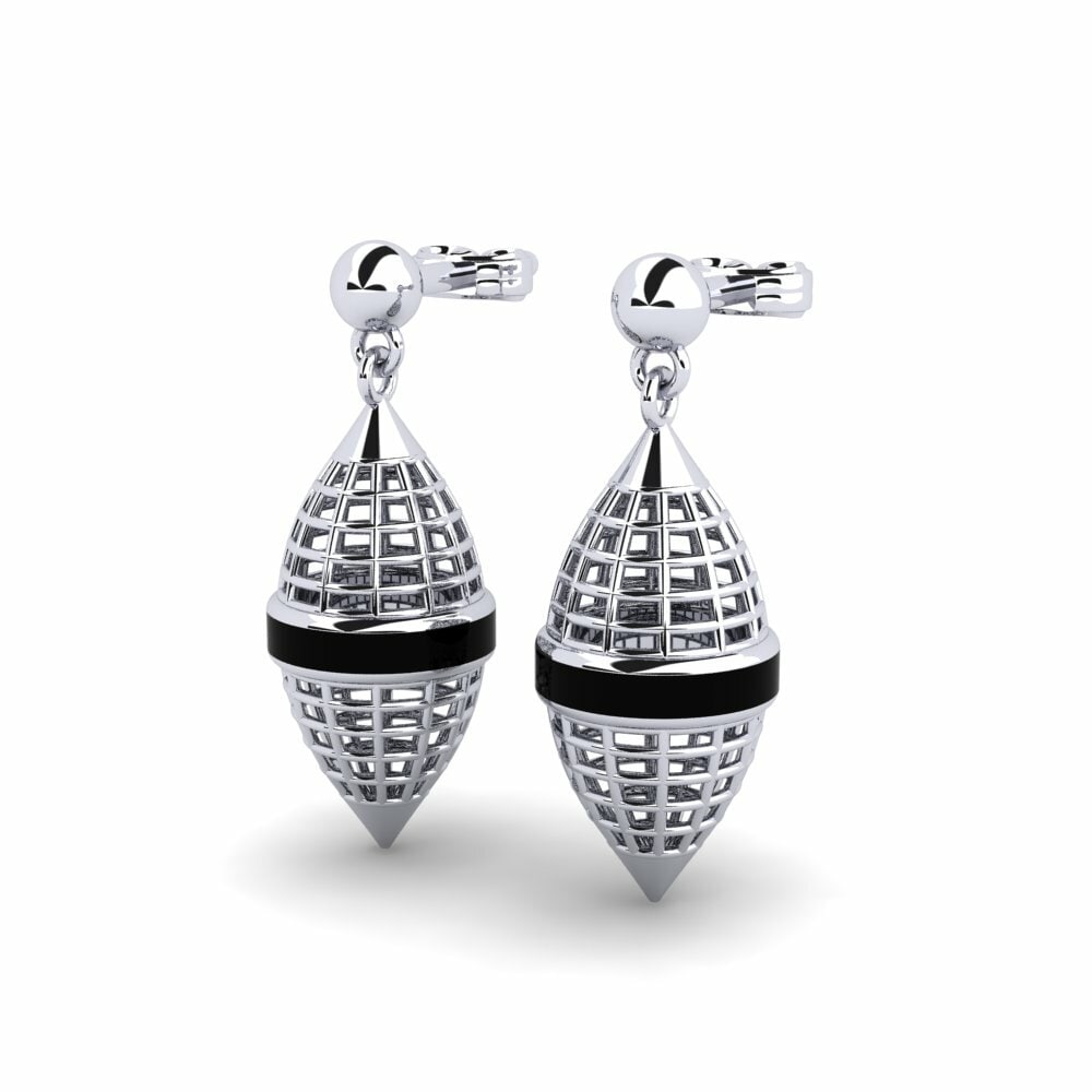 18k Oro Blanco Pendientes Josses