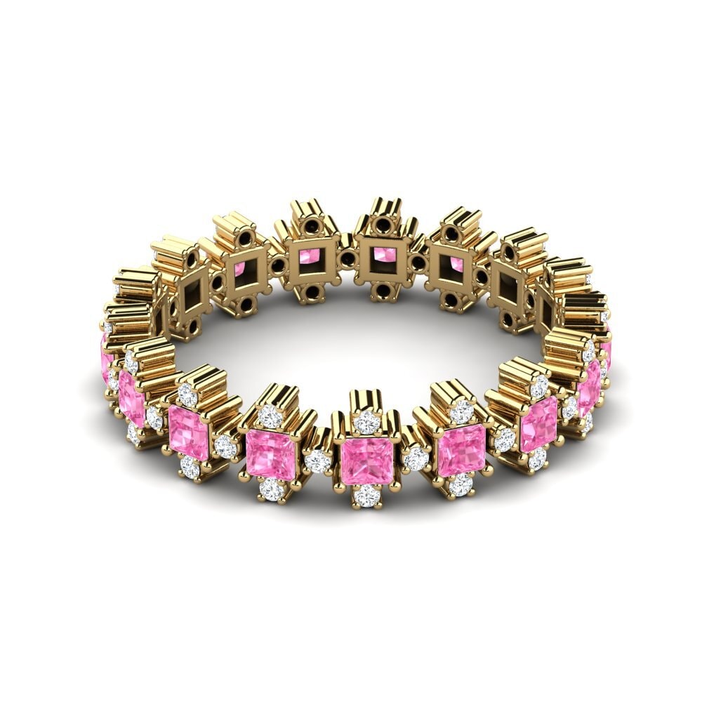 Princesa Zafiro Rosado Anillo Polzin