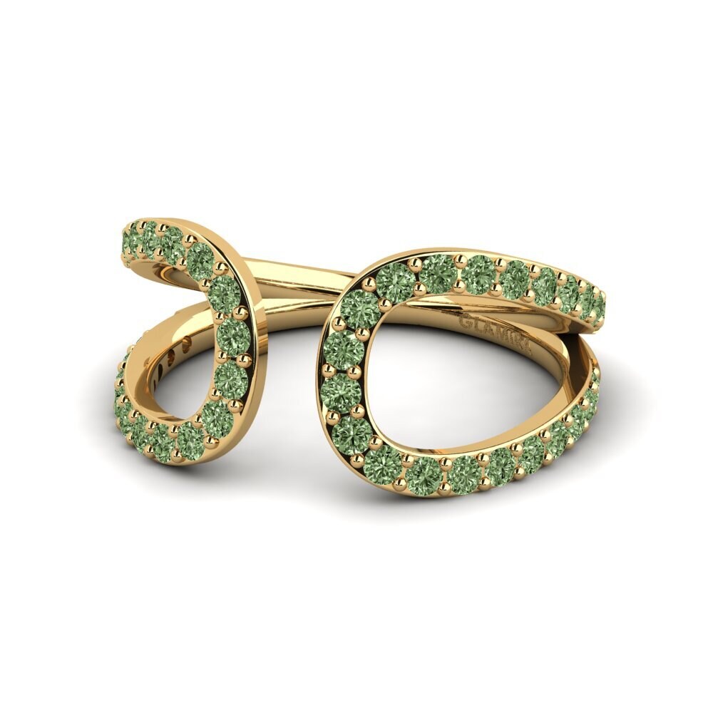 Diamante Verde Anel Sepeda