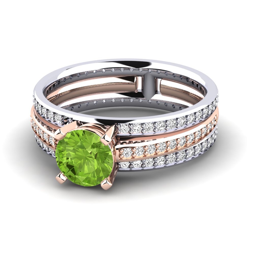 Peridoto Anillo de compromiso Trompette