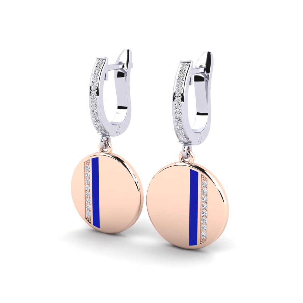 9k Oro Blanco / Rosa Pendiente de mujer Cometh