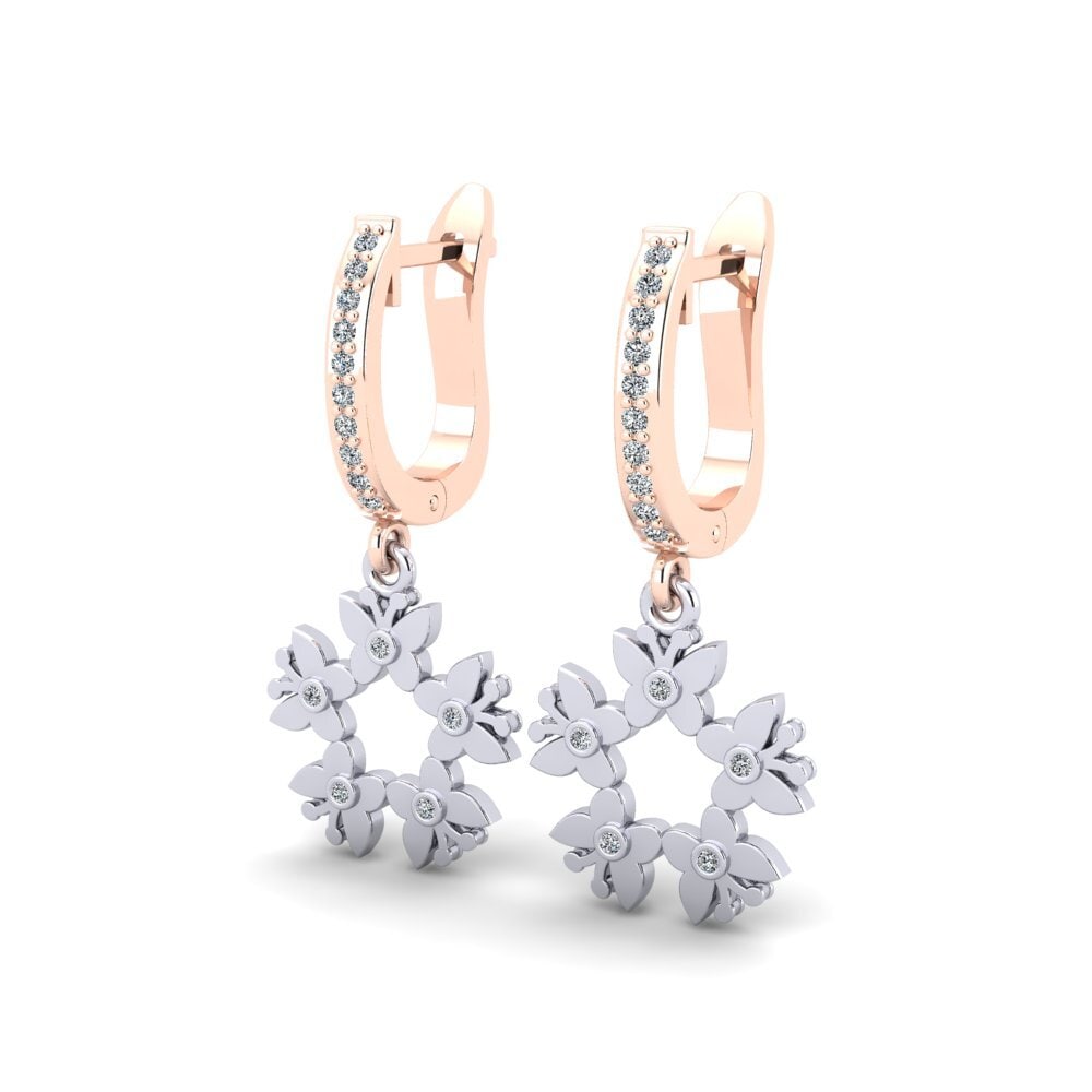 14ct Rose / White Gold Women's Earring Courtne