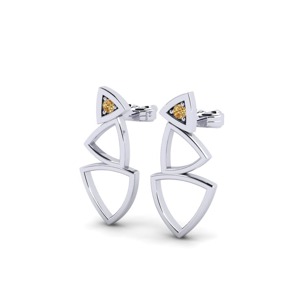 Diamant Brun Boucle d'oreille femme Crewel