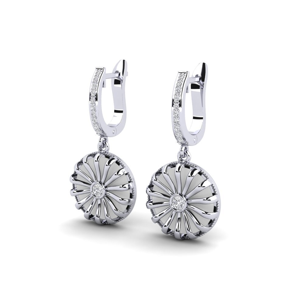 14k Oro Blanco Pendiente de mujer Datod
