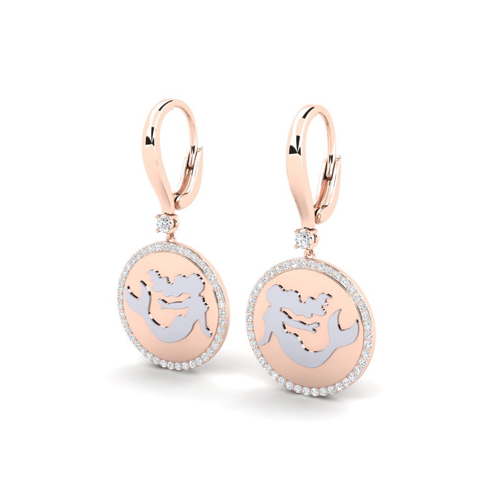 14ct Rose / White Gold Women's Earring Dummy