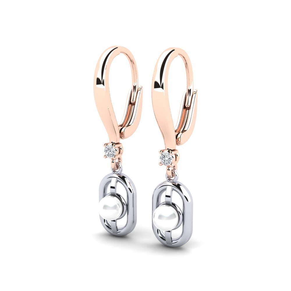 9ct Rose & White Gold Lab Grown Diamond Women's Earring Fenitobil