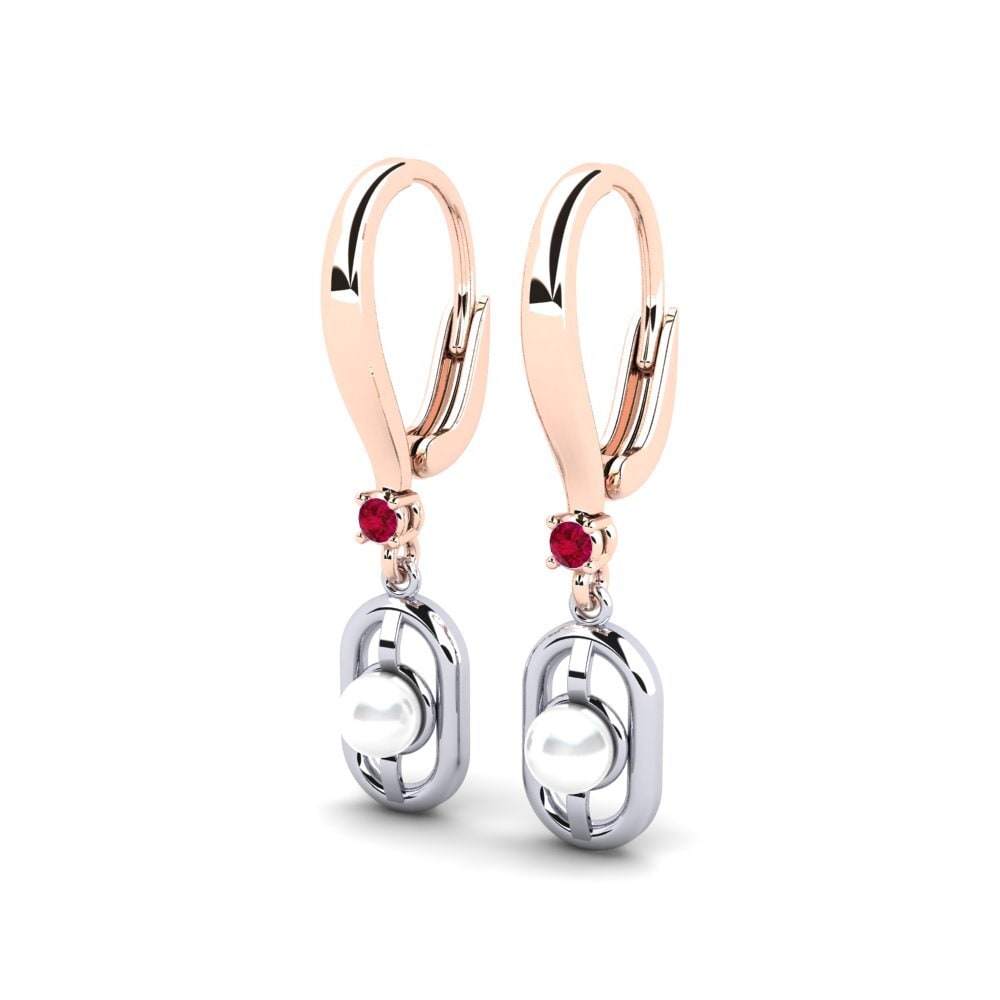 9k Oro Rosa & Blanco Rubí Pendiente de mujer Fenitobil