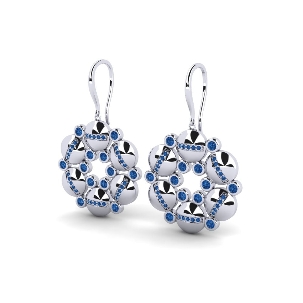 Zircônia azul escuro Brincos Feminino Hred