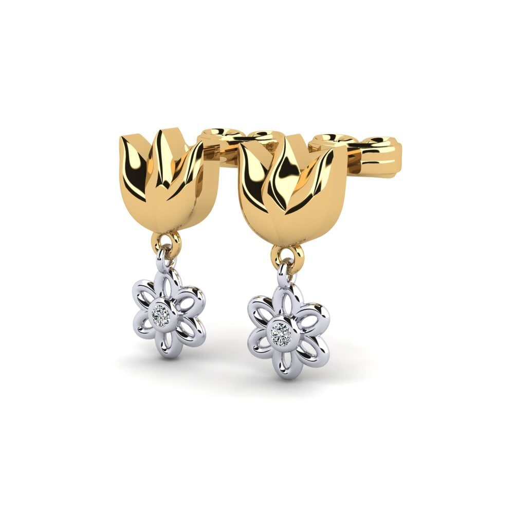 14ct Yellow & White Gold Women's Earring Lampion