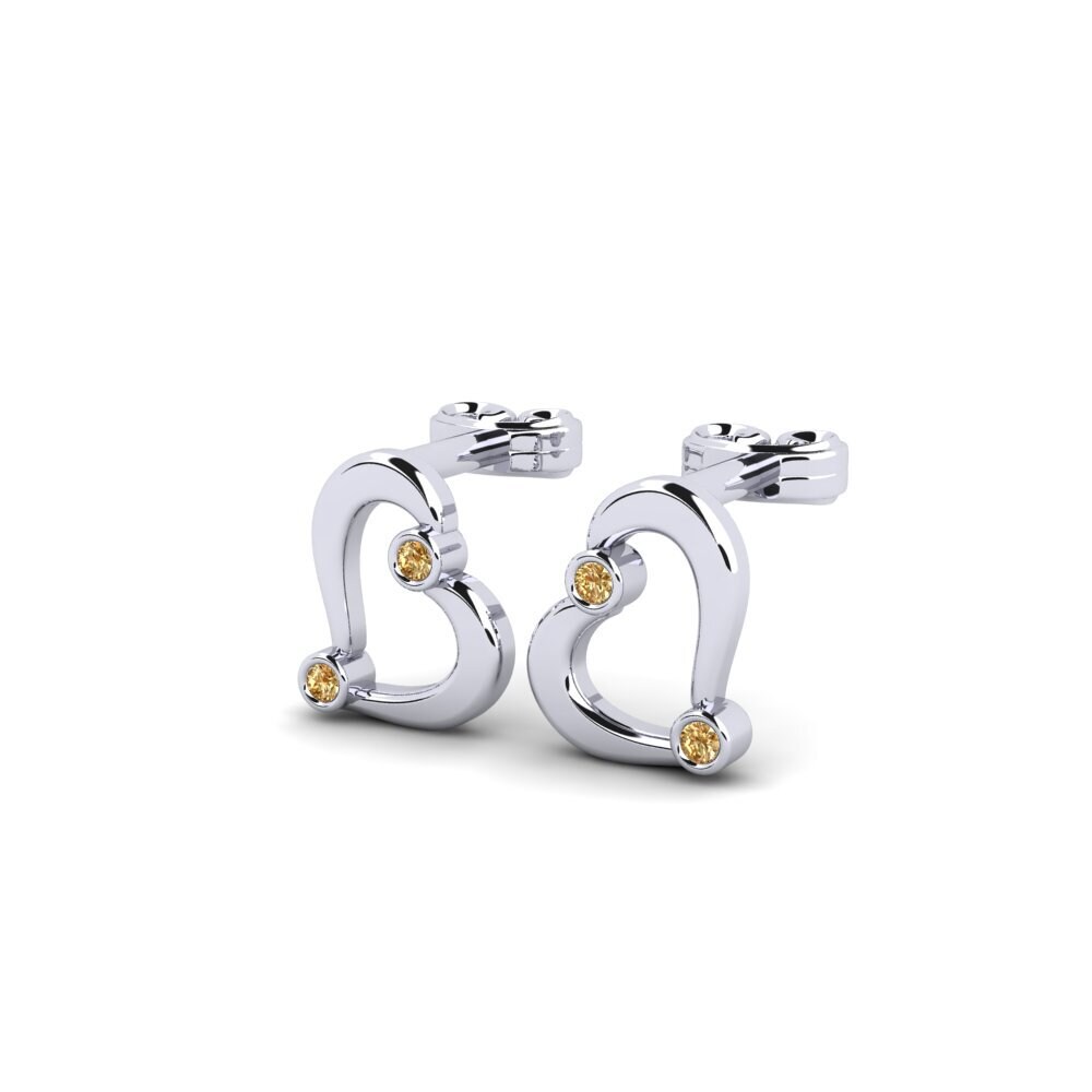 Diamant Brun Boucle d'oreille femme Nervurer