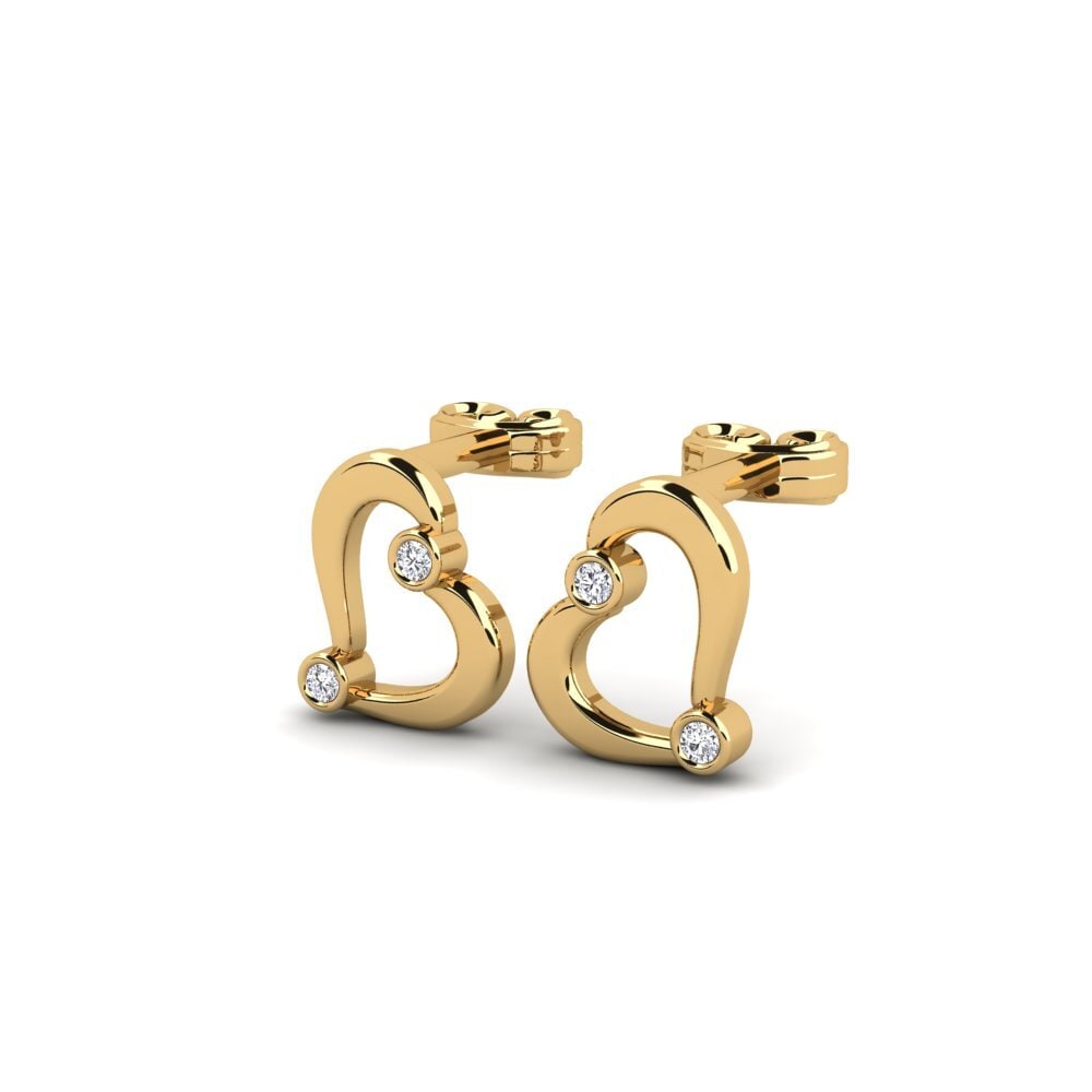 9ct Yellow Gold Lab Grown Diamond Women's Earring Nervurer