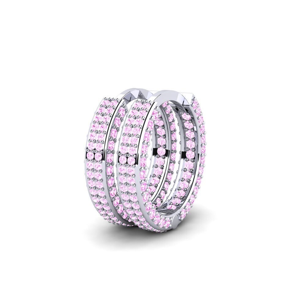 Safira Rosa Brincos Feminino Biah