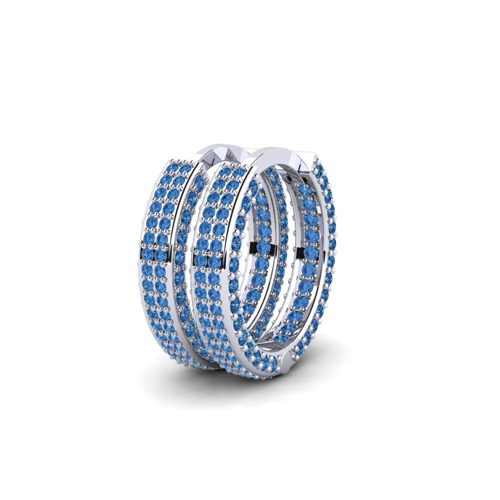 Đá Zirconia Xanh Lam Bông tai nữ Biah