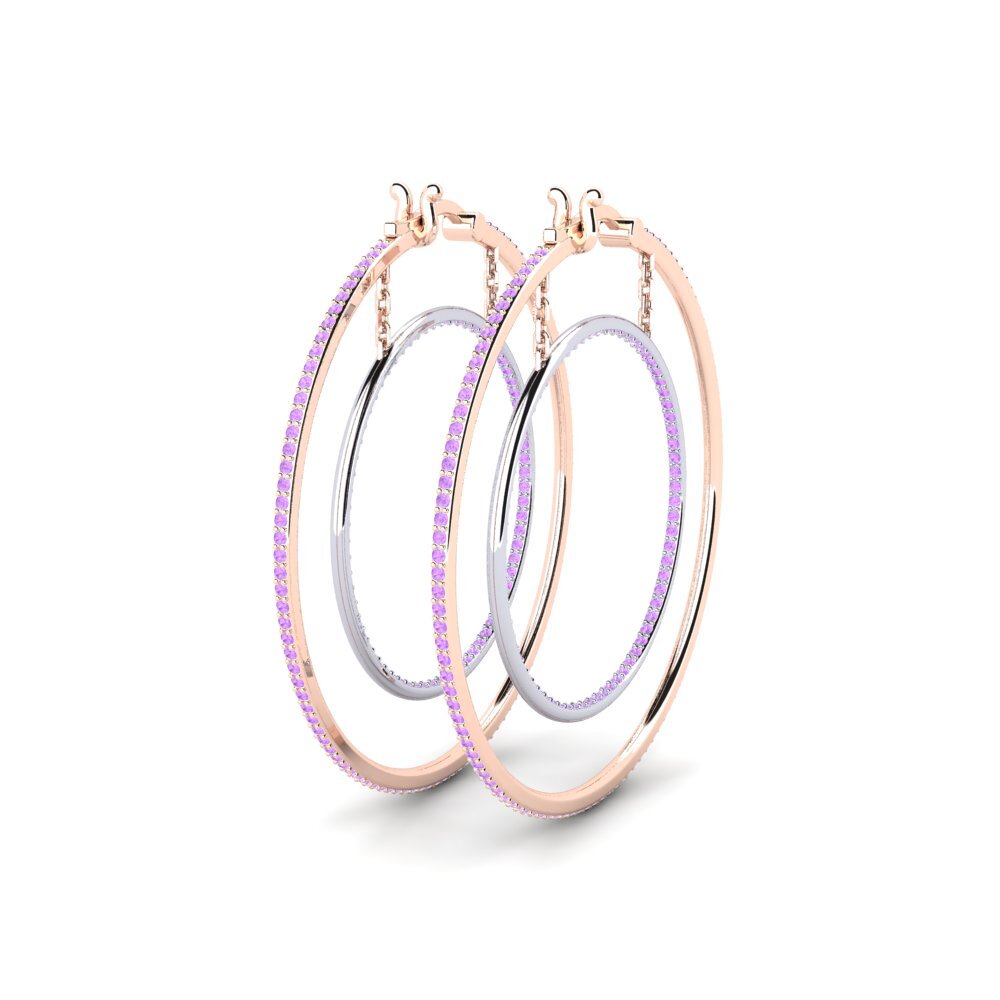 Améthyste Boucle d'oreille femme Cager