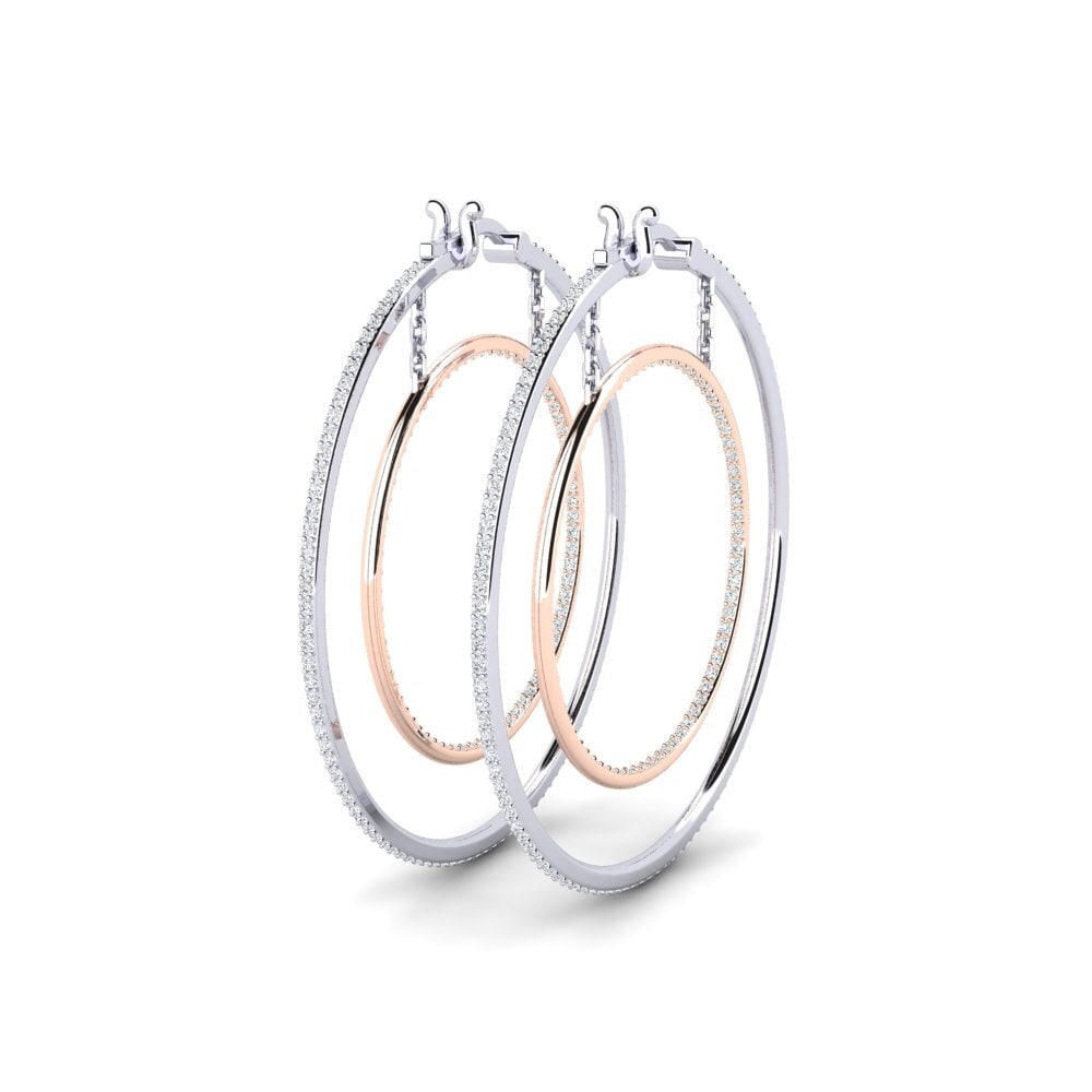 18ct White & Rose Gold Women's Earring Cager