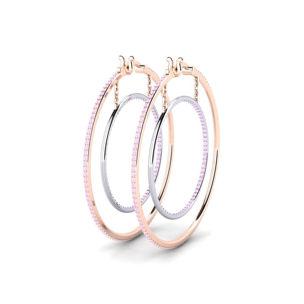 Safira Rosa Brincos Feminino Cager