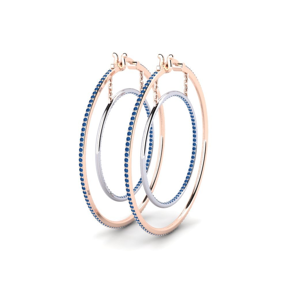 Đá Zirconia Xanh Lam Bông tai nữ Cager