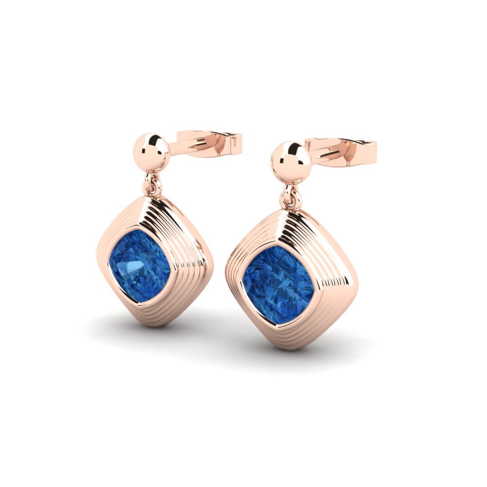 Kussen Donker Blauwe Zirkoon Dames Oorbellen Dimensione