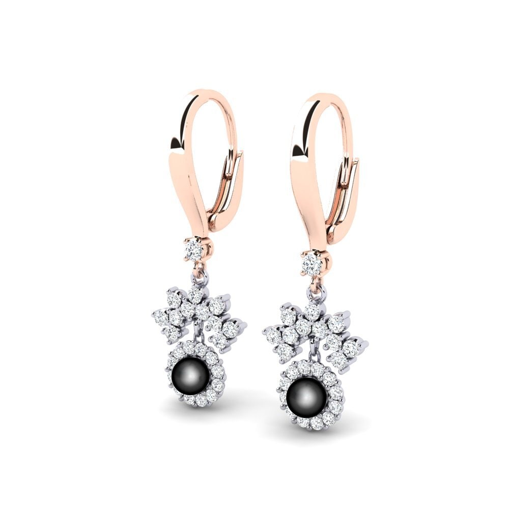 14ct Rose / White Gold Women's Earring Ehses