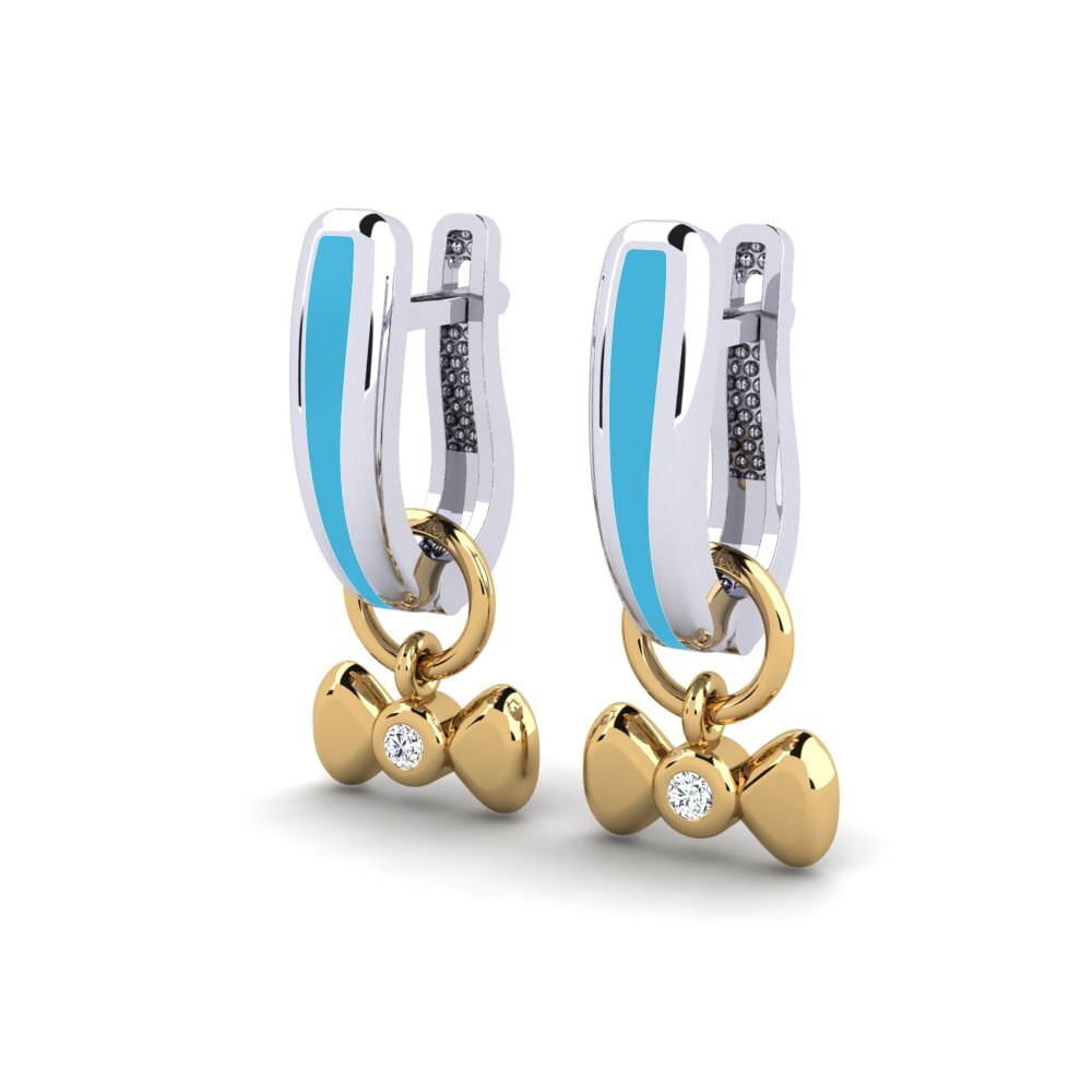 750 Weiß & Gelbgold Damen ohrring Emkere