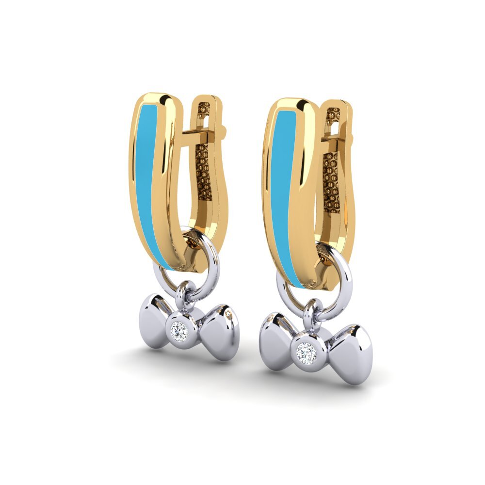 14ct Yellow & White Gold Women's Earring Emkere