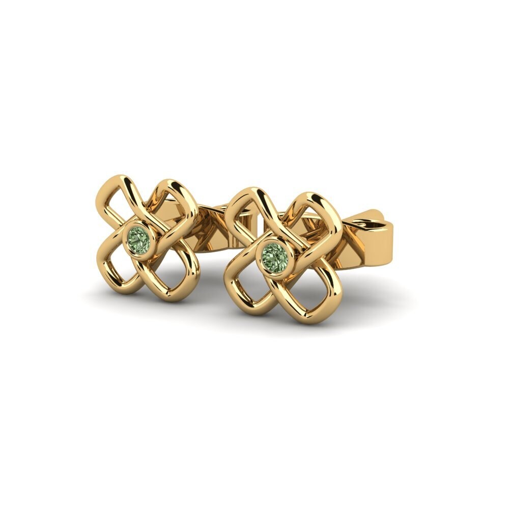 14ct Yellow Gold Green Diamond Women's Earring Erewhon