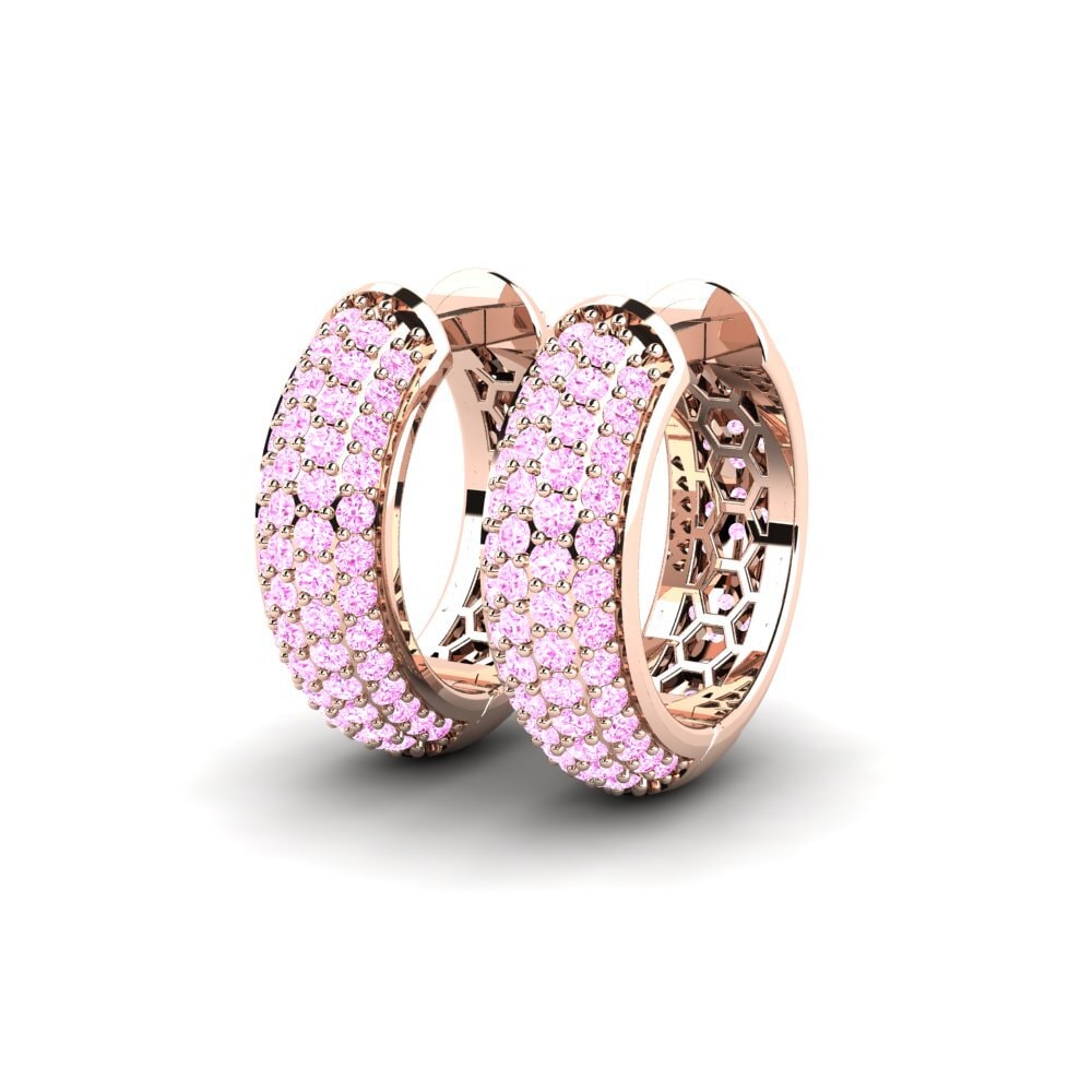 Safira Rosa Brincos Feminino Fannya