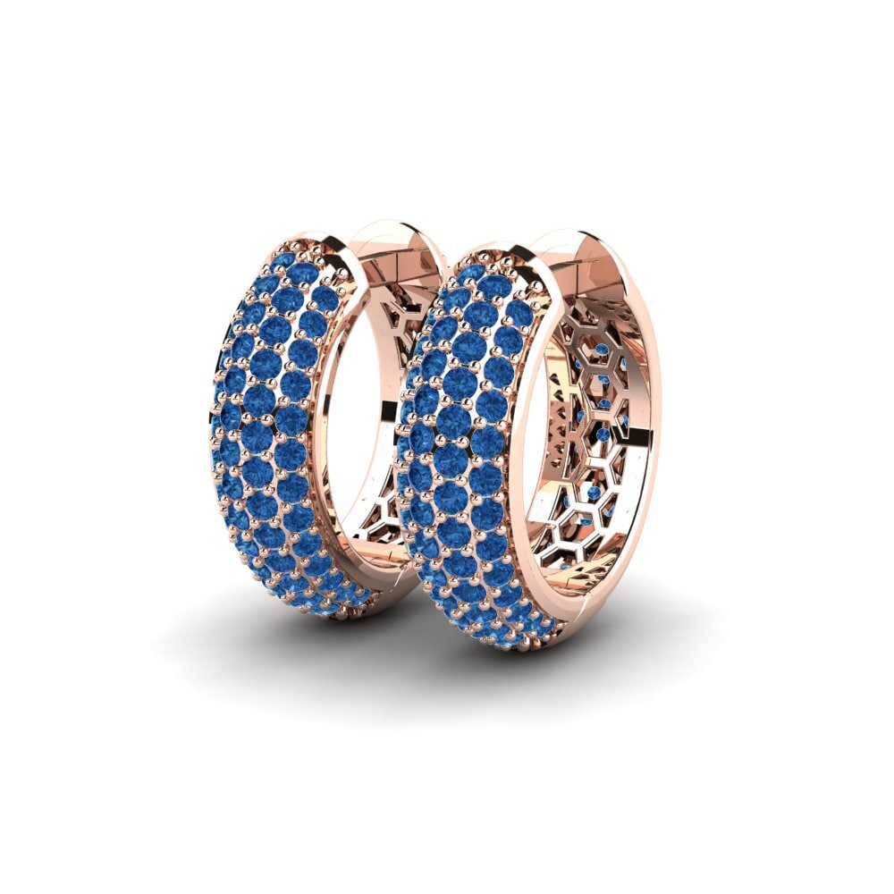 Đá Zirconia Xanh Lam Bông tai nữ Fannya