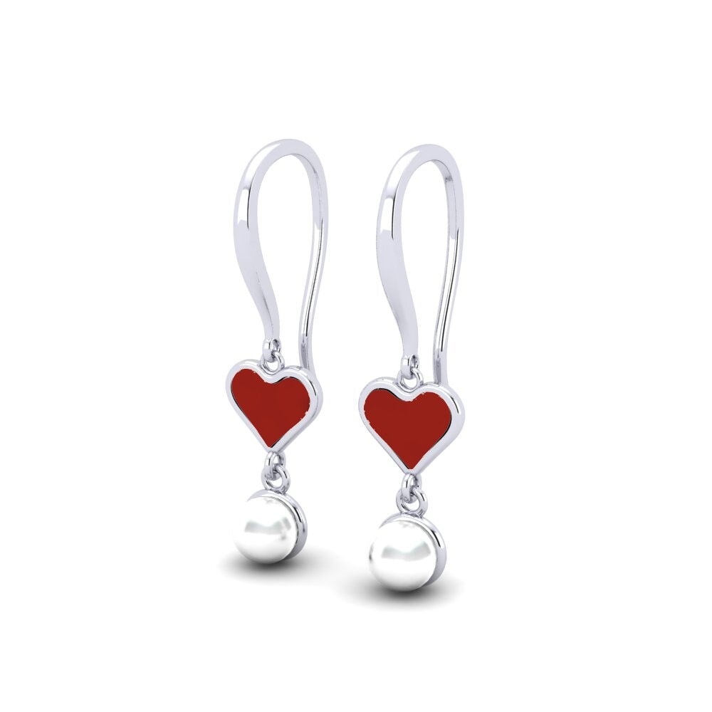 14k Oro Blanco Pendiente de mujer Felpris