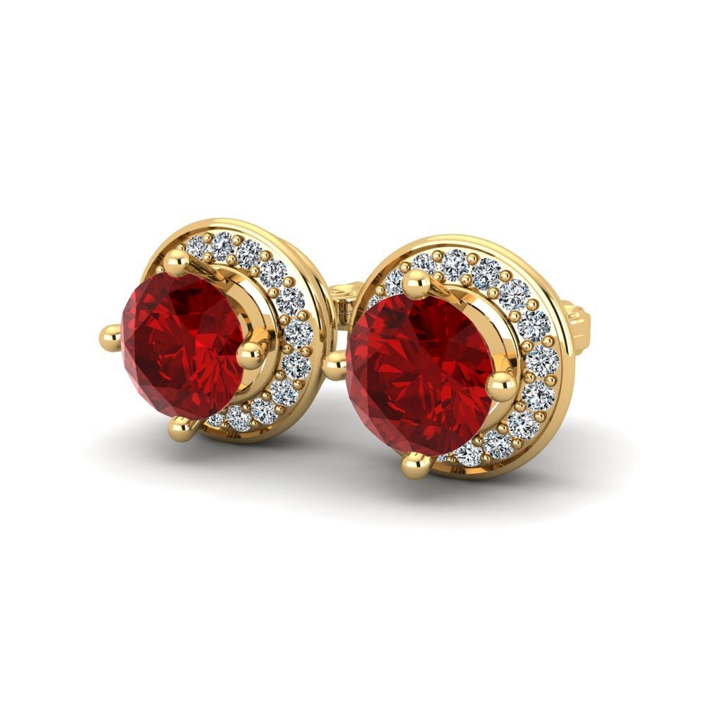 Ruby (Lab Created) Women's Earring Finney
