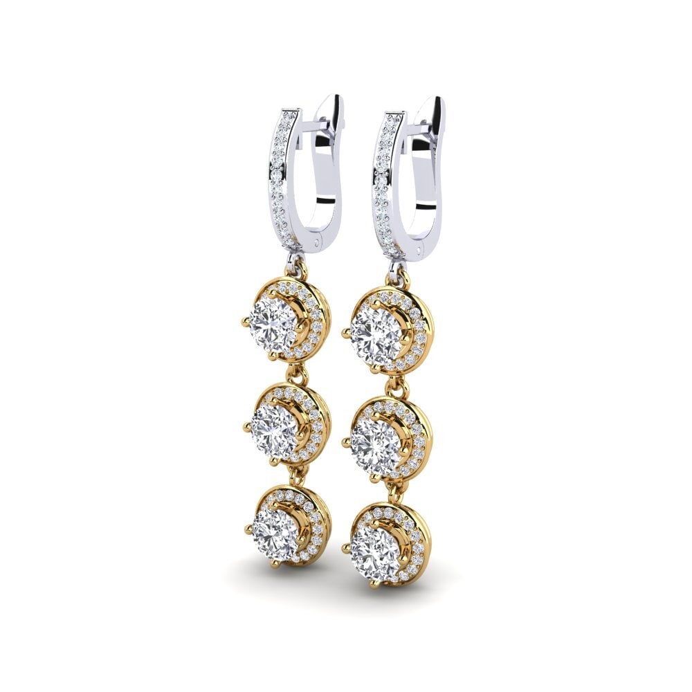 14ct White / Yellow Gold Women's Earring Hank