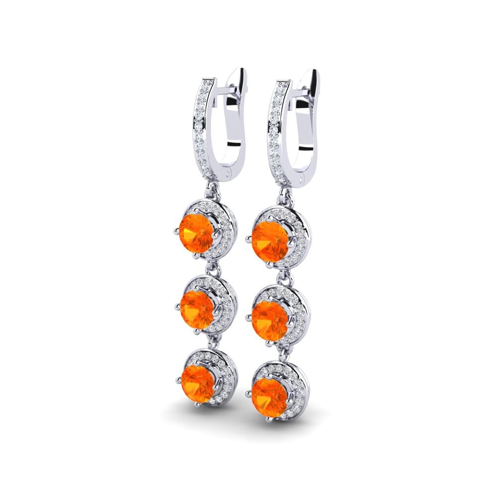 Orange Sapphire Women's Earring Hank