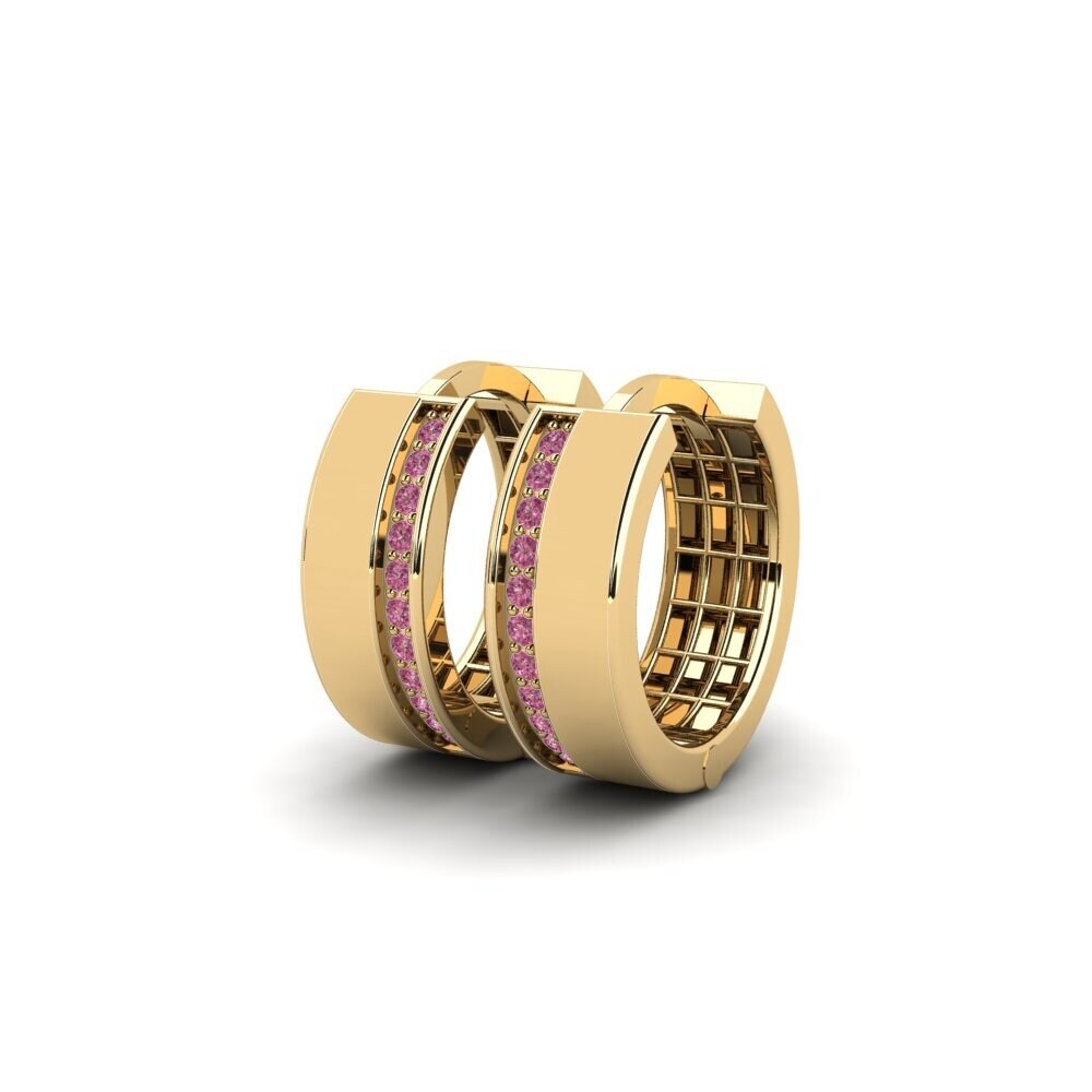9k Oro Amarillo Granate Rhodolite Pendiente de mujer Karrablast